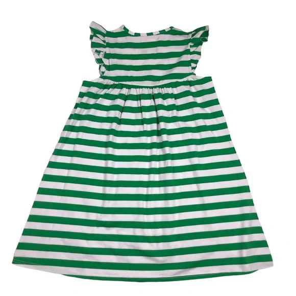 Ruffle Girl Kelly Green & White Striped Top size 16-18 - Picture 6 of 9